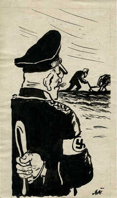 Титов Ярослав Викторович. Лот из трех карикатуры для фронтовых газет (два рисунка и литография)